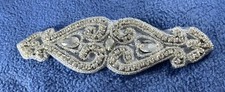 Bridal Silver Crystal Appliqu  10 Silver Patches Beaded Belt Iron On Applique