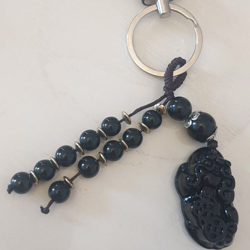 Natural Stone Luckly Pixiu Pendants Leather Car KeyChain Carved Jade Keychains eBay