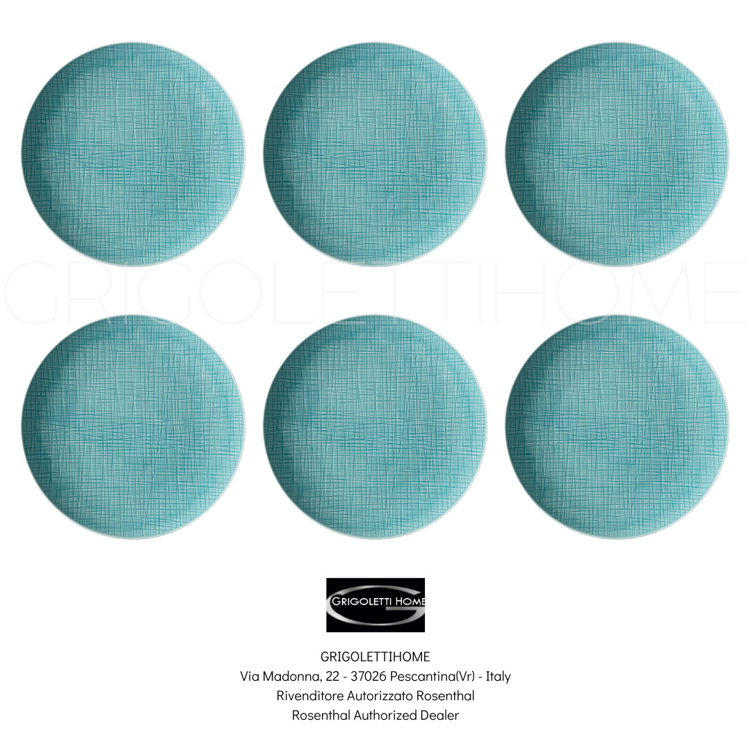Rosenthal - Mesh Aqua - 6 Dinner Plates ø 27 cm - Authorized Retailer