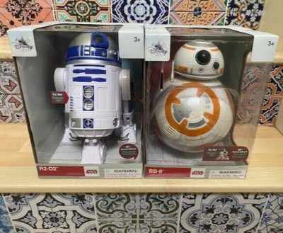 Disney Store Star Wars BB-8 & R2-D2 Talking/Moving Droid Set of 2