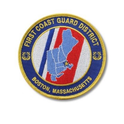 4'' USCG COAST GUARD FIRST DISTRICT BOSTON MA EMBROIDERED PATCH