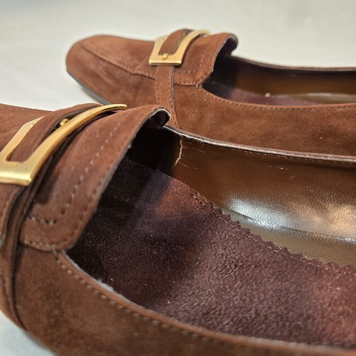VINTAGE Office-Sirencore Academia ANNE KLEIN Brown Suede Buckle Shoes Size 8M. - Picture 24 of 24