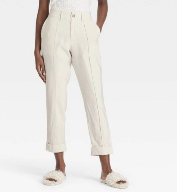 A New Day Women's 2 High Rise Slim Straight Leg Pin Tuck