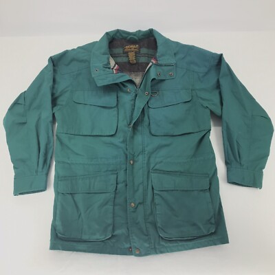Eddie Bauer Mens Sz L Wool Blanket Lined Mountain Parka Jacket Full Zip Vtg Coat