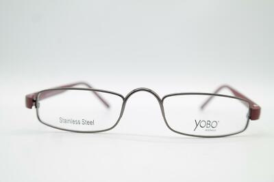 Yobo 9027 Metallic Rotbraun Eckig Brille Brillengestell eyeglasses Neu