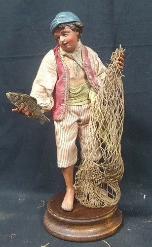 Pastore Presepe Presepiale pescatore KRIPPE,KRIPPEN,CRECHE,BELEN,Napoletano - Foto 6 di 6