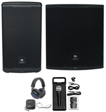 JBL EON712 12" DJ PA Speaker w/Bluetooth EON718S 18" Subwoofer Mic Headphones