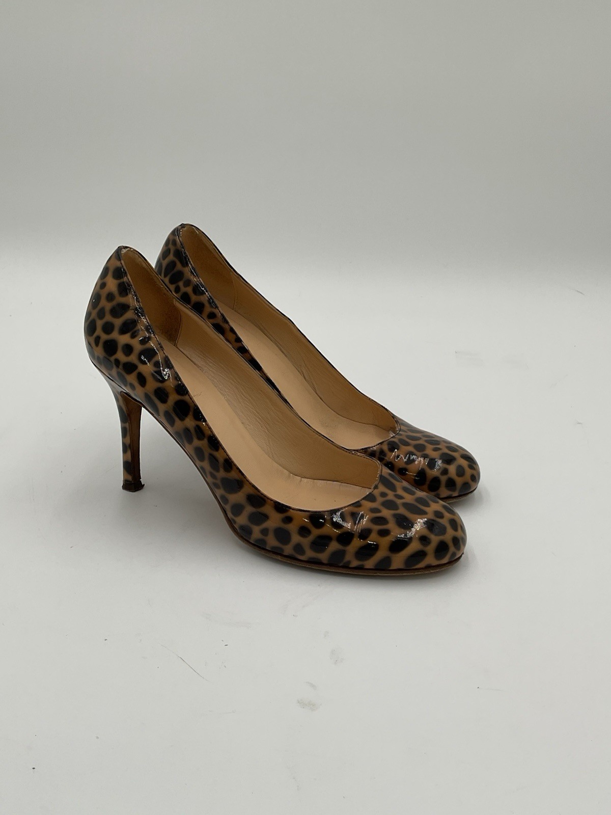 Kate Spade Womens Patent Leather Leopard Print Stiletto Heel Pumps 8B