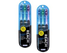 Advanced Design Medium Toothbrushes, Colors May Vary, 3 Count Pack of 2 Tot...