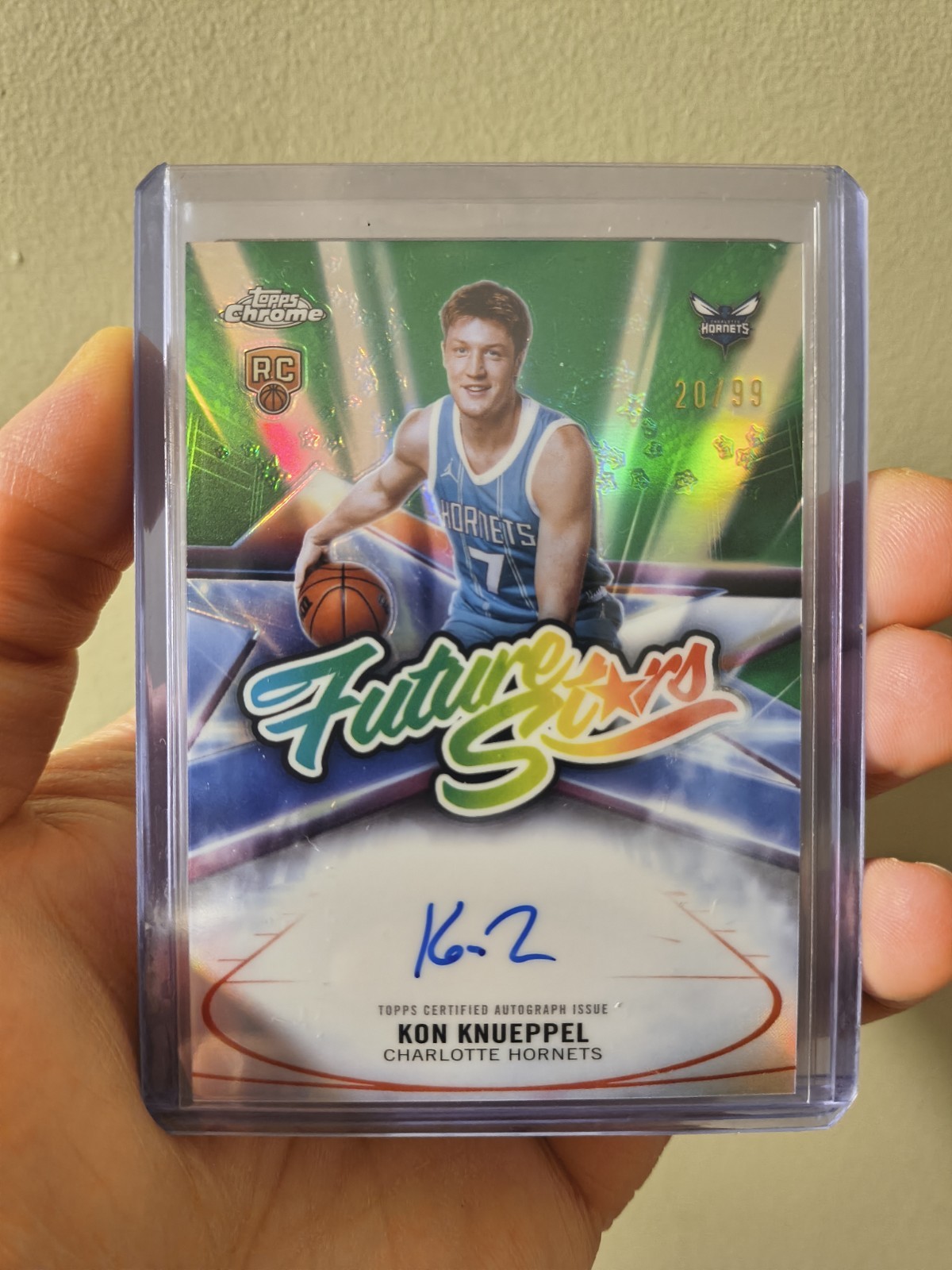 2025-26 Topps Chrome #FS-KK Kon Knueppel Future Stars On Card Auto Green # To 99