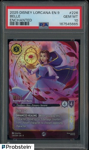 2025 Disney Lorcana En 9 Enchanted #226 Belle PSA 10 GEM MINT