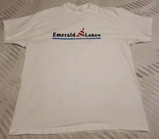 T-shirt dla dorosłych unisex Emerald Lakes Poconos XL bardzo duży Xtra biały