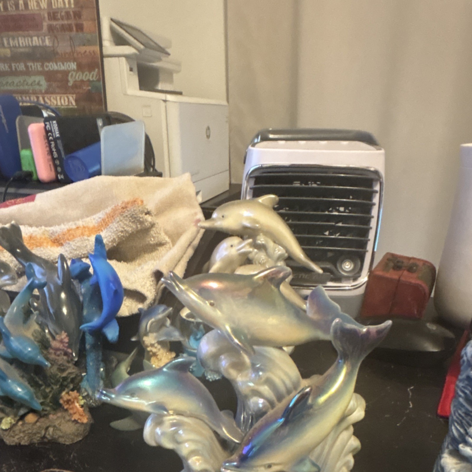 Dolphin Figurines Lot Resin Collectible Ocean Decor Decorative Sculptures