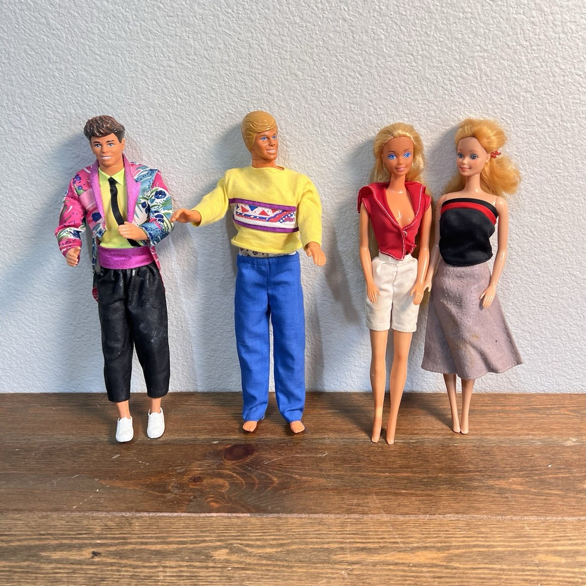Ken & Barbie Set Of 4 Dolls with Rare clothes 60s Blue Eyes | eBay