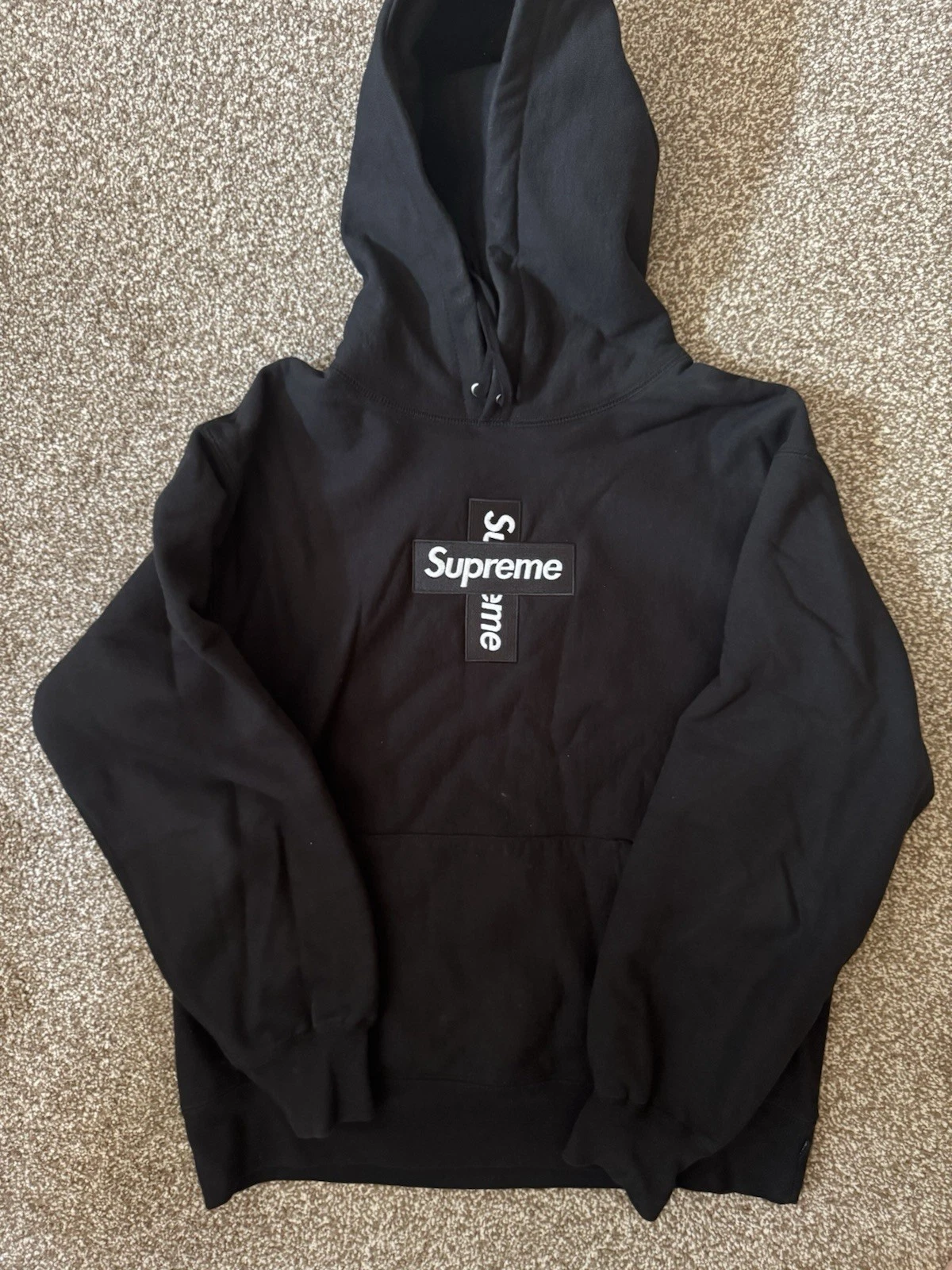Sweat à capuche Supreme Cross Box Logo FW20 noir taille M