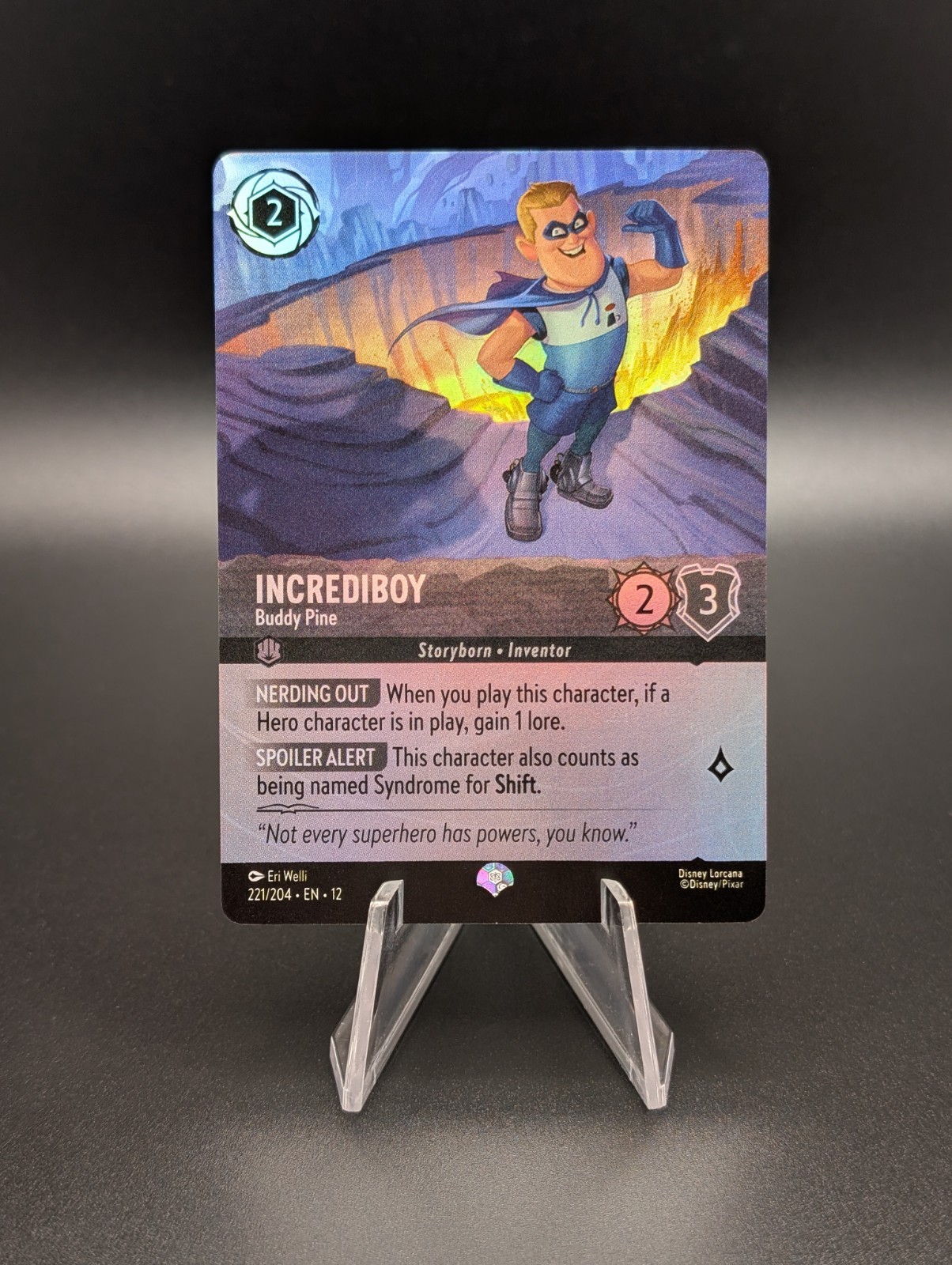 Lorcana TCG Wilds Unknown Incrediboy Buddy Pine Epic Foil 221/204