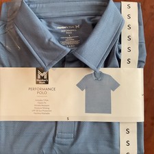 Members Mark Men s Performance Polo Shirt Short Sleeve Blue Size S UPF 50