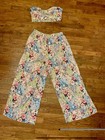 NWT Forever 21 1X Floral Patchwork 3-Piece Kimono  Pant Tube  Top Wide Leg Boho — photo 2