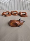 Vtg Foxfield Ceramic Napkin Rings Signed Woodland Fox Set Of 4 Tablescape Collec — photo 3