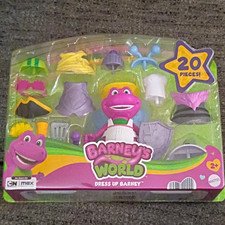Mattel Barney's World Dress Up Barney Figure Playset 20 Pieces Ages 2