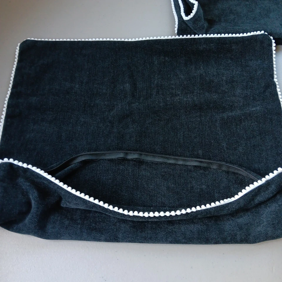 Voily Bird Pillowcase Covers Set of 2 Black + White Edge Countryside Chic Luxury - Image 3 of 4