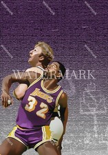 E920 Larry Bird _ Magic Johnson Battle Lakers Celtics 8x10 11x14 16x20 Photo