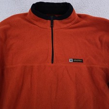 Vtg 90s Nautica Competition Mens XL Orange Fleece 1/4 Zip Sweater Pullover USA