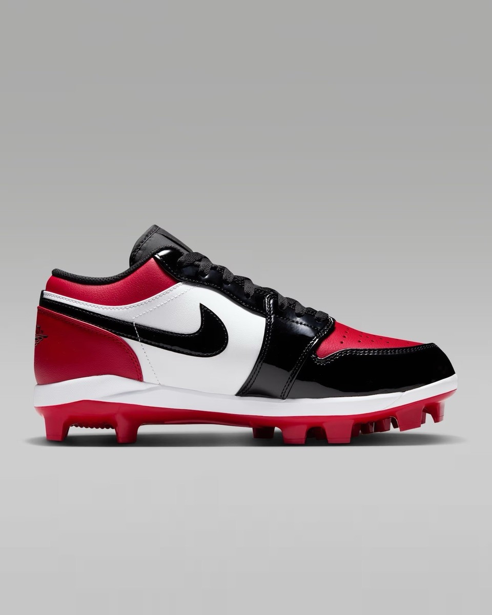 Air Jordan 1 Retro MCS Low Baseball Cleats Gym Red White Black
