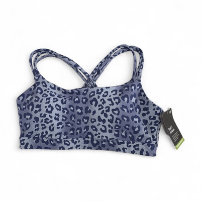 Gap XS Support Wireless Sports Bra Blue Leopard Crossback XS Pullover