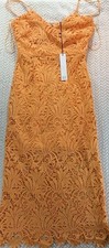 NSR - Lacy Midi Dress - Orange - Women's Size Small - NEW with TAGS