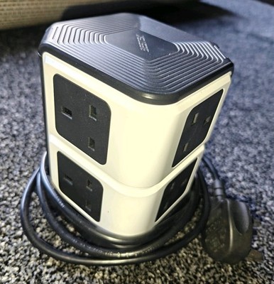 BESTEK - Power Extension Tower - 8 Stecker - Überspannungsschutz - MRJ8103