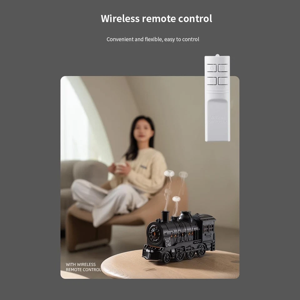 Retro train aroma humidifier with dual-color LED light,Christmas decoration gift - Image 2 of 4