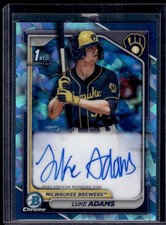 2024 Bowman Sapphire Luke Adams Chrome Prospect Sapphire Autographs