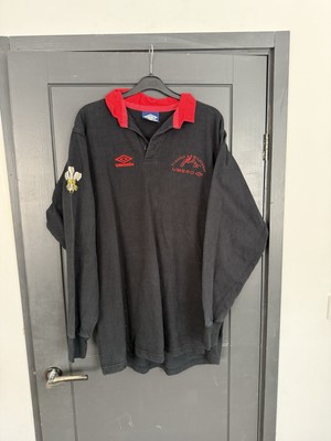 Vintage Umbro Classic Rugby Wear 100% Cotton Ich Dien Welsh Wales - Size Large