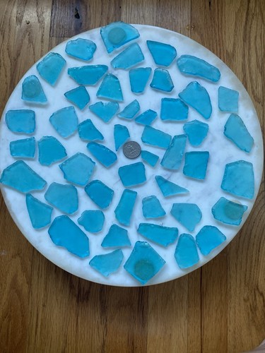 Aqua Blue Sea Glass Pieces Lot - 1 lb