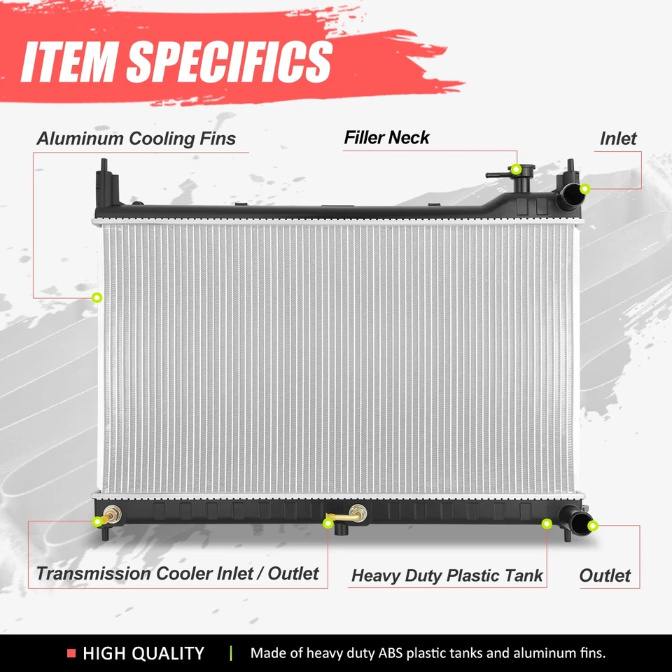 {DPI13532}Radiador de refrigeración de núcleo de aluminio completo estilo OE para Murano 3,5 L CVT 15-20 Foto 2 de 4