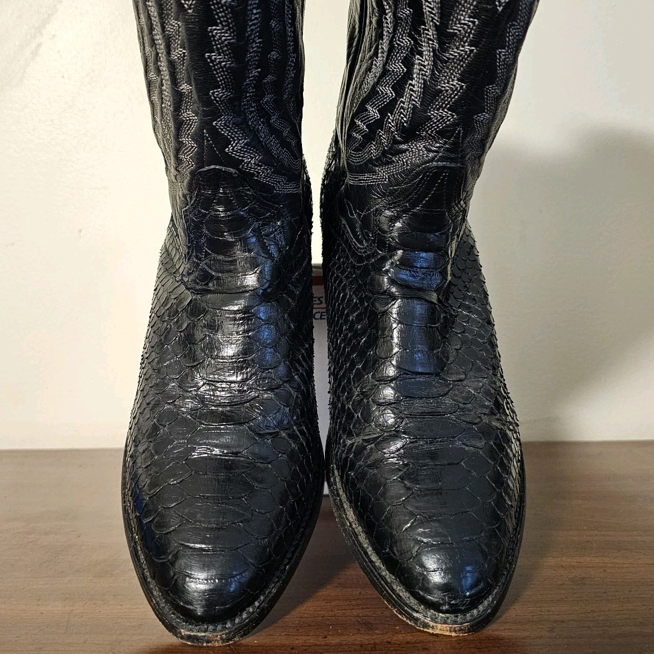 Dan Post Python Western Cowboy Boots Black Men's … - image 5