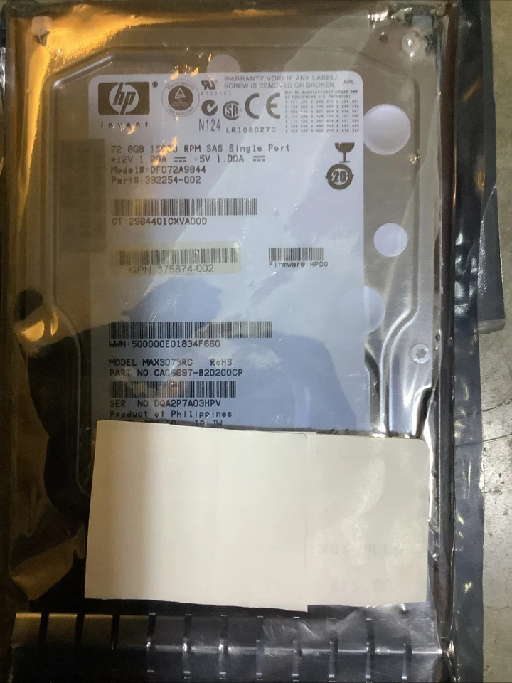 HP 376594-001 72GB 15K 3.5" SAS HDD – Enterprise-Class Server Hard Drive - Image 2 of 4