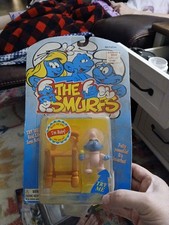 Excellant Vintage 1996 Irwin Toy Island The Smurfs Baby Smurf Poseable Figure