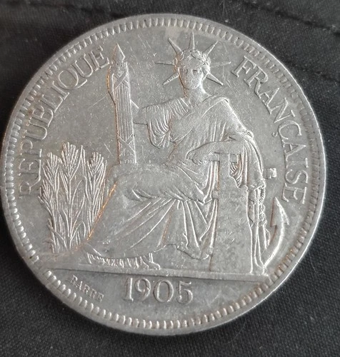Photo of a 1905 French Indochina Piastre from an eBay listing that sold on Jul 13, 2026