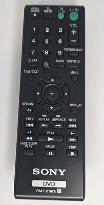 Sony RMT-D197A Remote Control DVP-SR200P DVP-NS710H/B DVD Genuine OEM Tested