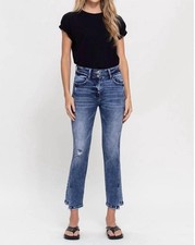 Vervet By Flying Monkey Sunset Side Slit Jeans Blue