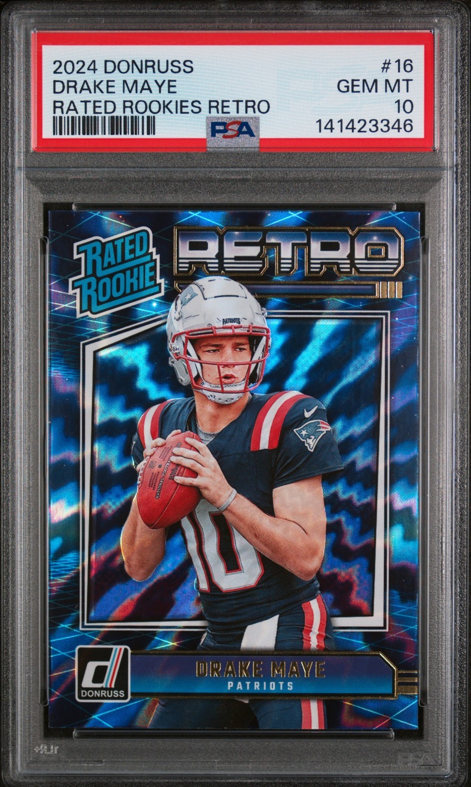 Drake Maye Panini Donruss Rated Rookies Retro #16 Base