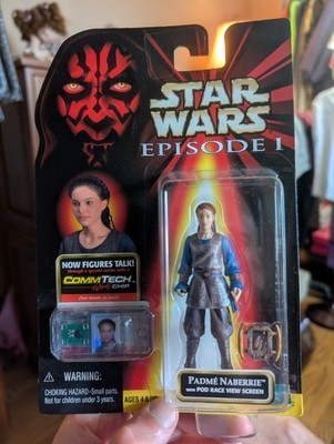 Star Wars NIB Episode 1 PADME NABERRIE Action Figure with Pod Race View Screen