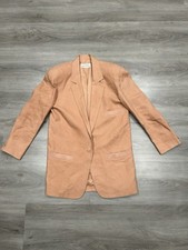 VTG Linda Allard for Ellen Tracy Peach Linen Blazer Jacket Sz 2 Made In Hongkong