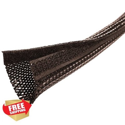 Electriduct 1.25'' Chewing Resist Mesh Sleeving, 25ft Hook/Loop