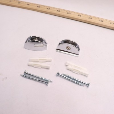 (2-Pk) Dolle Shelf Bracket for 1/4 - 5/16 H Shelves Chrome Metal 15743