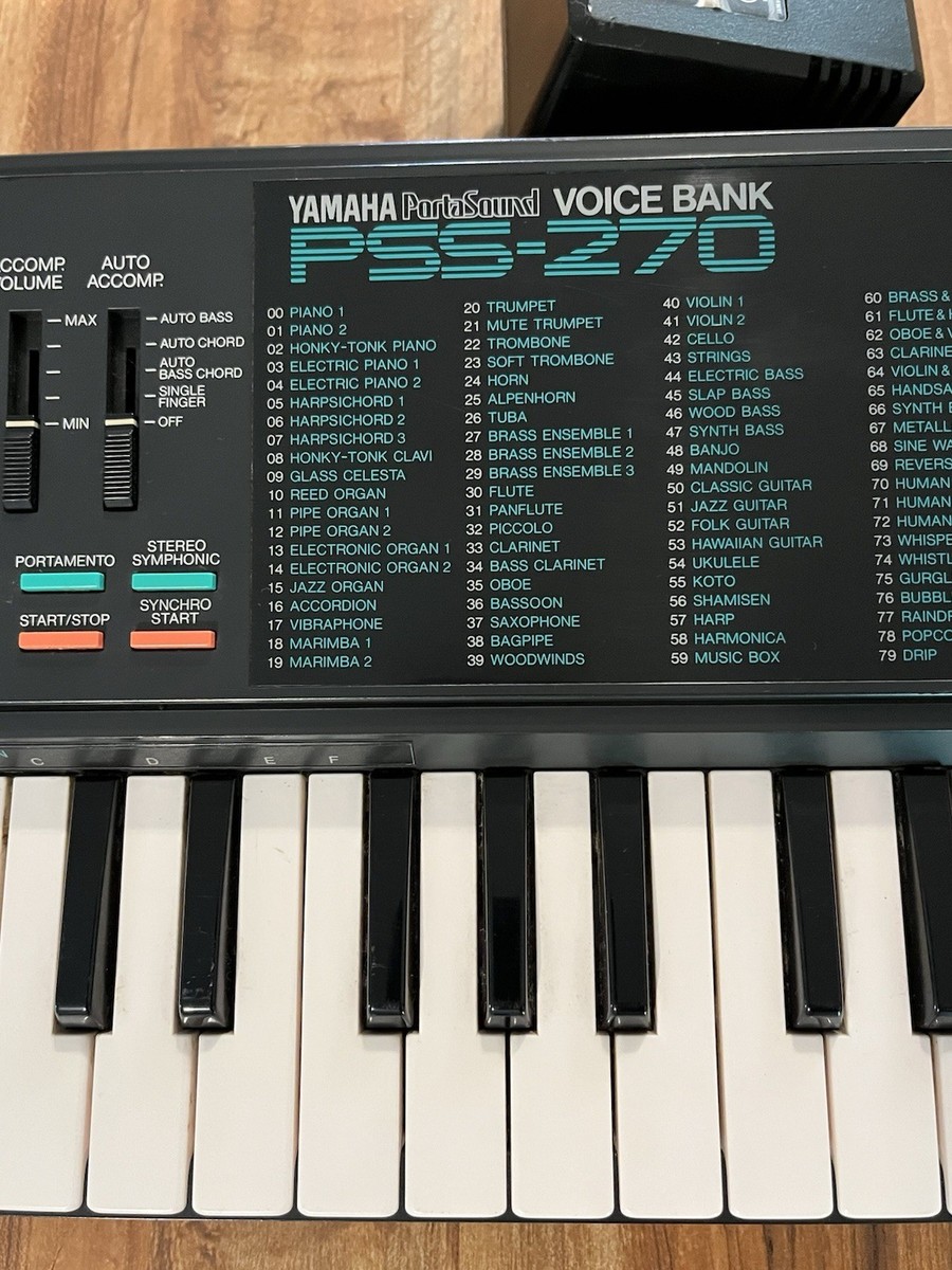 Yamaha PSS-270 PortaSound Voice Bank Electronic Keyboard w/Power