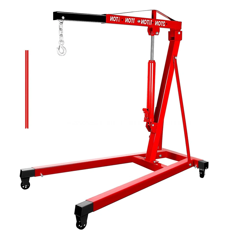 2 Ton Heavy Duty Folding Hydraulic Engine Hoist, Cherry Picker Shop Crane Lift Foto 3 de 4