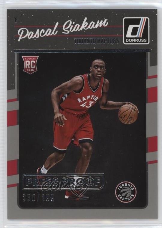 2016 Panini Donruss Rookies Press Proof Silver /299 Pascal Siakam Rookie RC 7sd